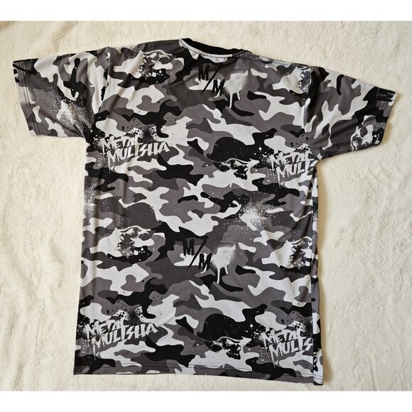METAL MULISHA Black White Gray Camo Sleeve Graphic T-Shirt - Men's Size XL - Picture 4 of 8